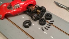 Minic Motorways repo 4x GT Tyres & 6 motor brushes for Ford GT40 and Ferrari 330