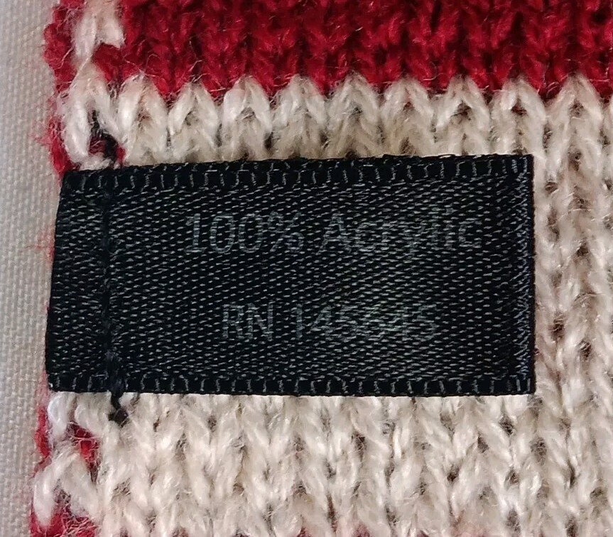 Patriotic Knit Scarf Unisex Reversible Red White Blue Stars Stripes