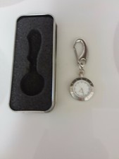 Silver Quartz Pocket Watch with Belt Clip NIB