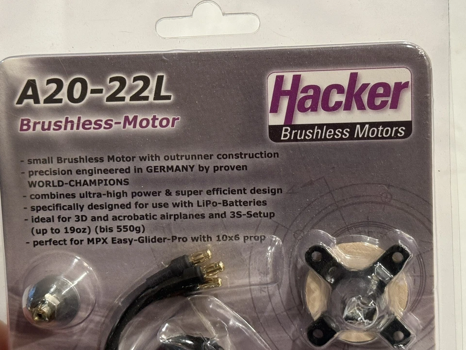 Hacker A20-22L   Electric Brushless RC Remote Control Airplane Motor - Image 2 of 4