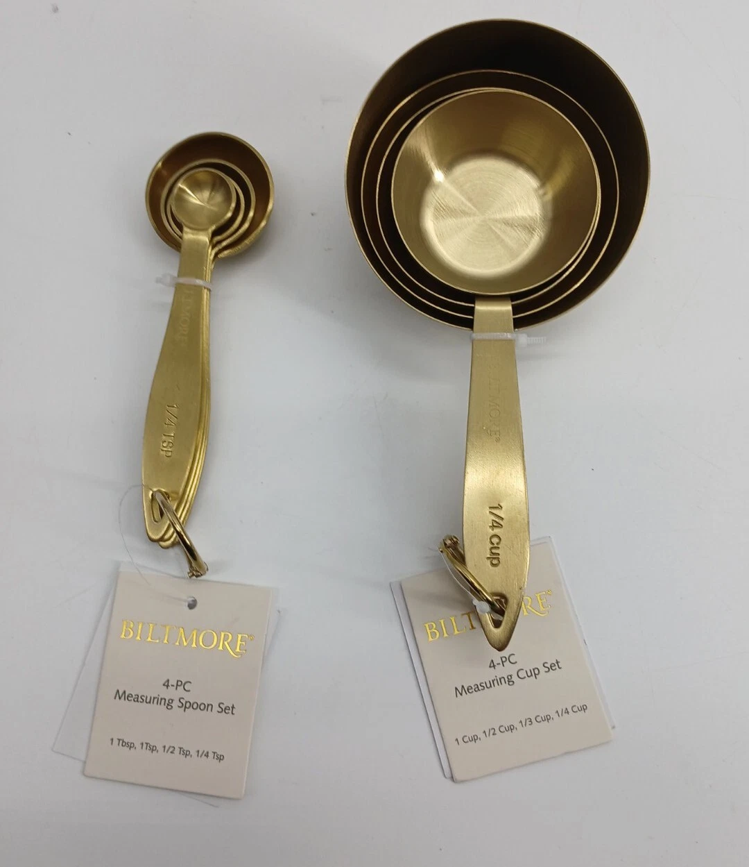 8 Piece Set Biltmore Gold Plated Measuring Spoon & Cups Set