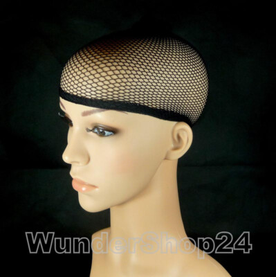 Perückennetz Unterziehhaube Haarnetz Perücke Karneval weaving wig cap Schwarz