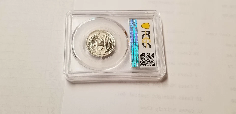 1985-P WASHINGTON QUARTER ERROR OFF-CENTER PCGS MS63 !!!!! - Image 3 of 4