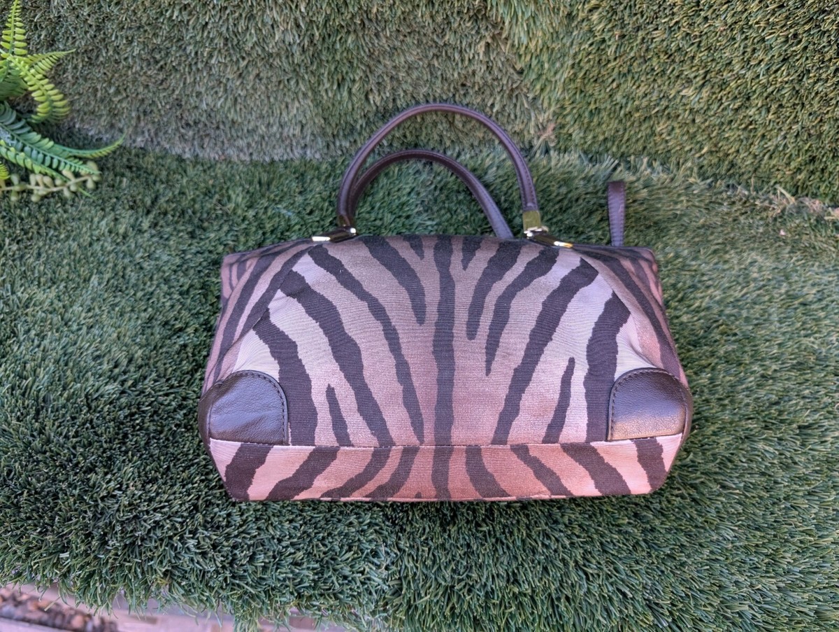 Coach 28093 Madison Kelsey Zebra Jacquard Leather Crossbody