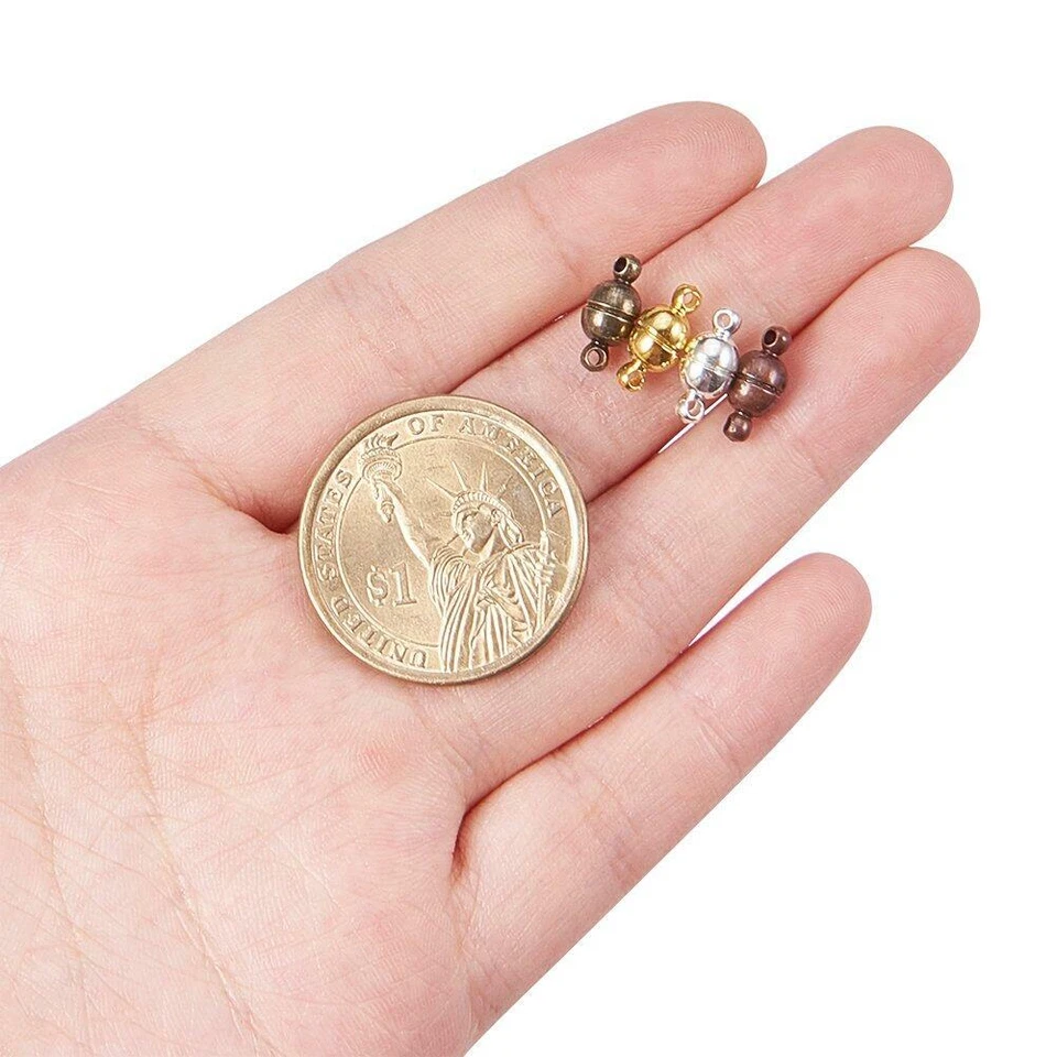 100 Random Brass Magnetic Clasps Smooth Oval Nickel Free Converter Closure 11mm - Image 4 of 4