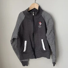 disney parks authentic Womens Full Zip Gray Sweat Jacket Size XS 17in Pit To Pit
