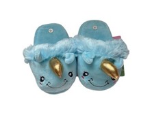 Unicorn Plush Kids' Slippers With Gold Horn Soft Fabric Sm 13/1
