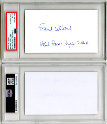 Frank Wilczek SIGNED 3x5 Index Card INSC NOBEL PRIZE Physics PSA/DNA AUTOGRAPHED