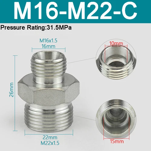 Metric Hydraulic Adaptor Fitting Male/Male Nipple Coupling Connector M12-M52 - Picture 12 of 65