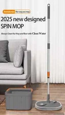 2025 new design Spin Mop and Bucket Set with Separate Clean & Dirty Water Tanks