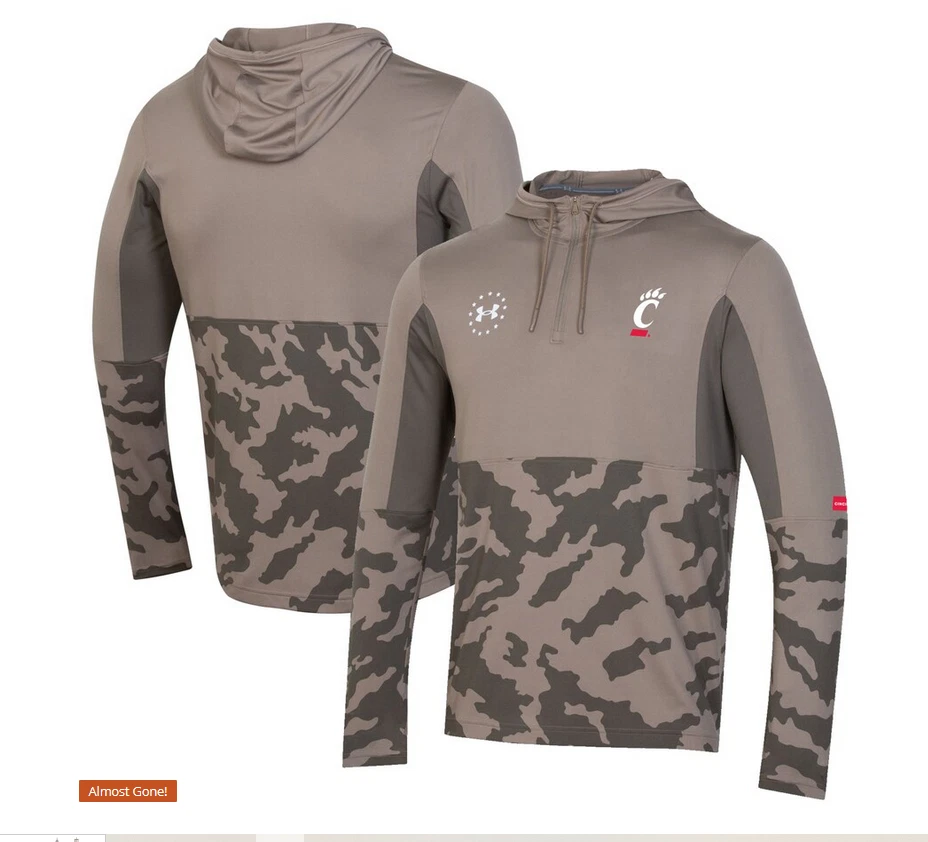 Chaqueta polar con capucha Under Armour UA militar Cincinnati Bear Gats para hombre nueva