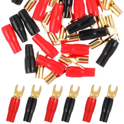  Gold Plated Spade Connectors Audio Speaker Wire Modification Terminal