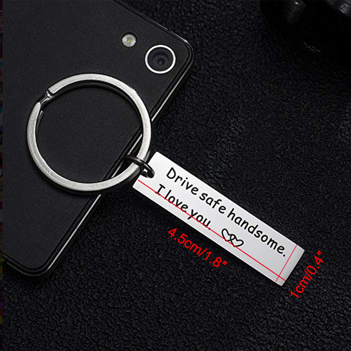 Drive safe handsome Keychain Stainless Steel Keyring for Men and Women
