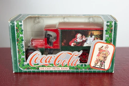 NIB VINTAGE 1993 ERTL COCA COLA DIE-CAST METAL BANK SANTA CLAUS CHRISTMAS TRUCK