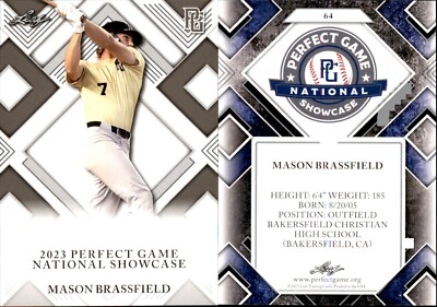 MASON BRASSFIELD Rookie 2023 Leaf Perfect Game National Showcase RC #64