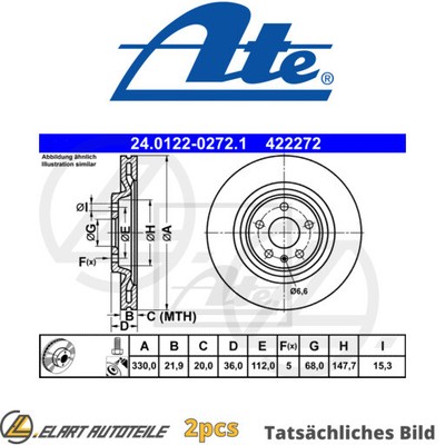 2x brake disc for Audi A7/Sportback/S7 A6/C7/S6/Allroad/C8 A8/D4/S8/L/D5 A8L