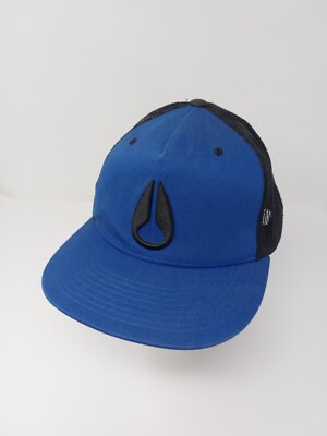NIXON Snapback Hat Adjustable Cap Rare Sample Blue Black Mesh Back