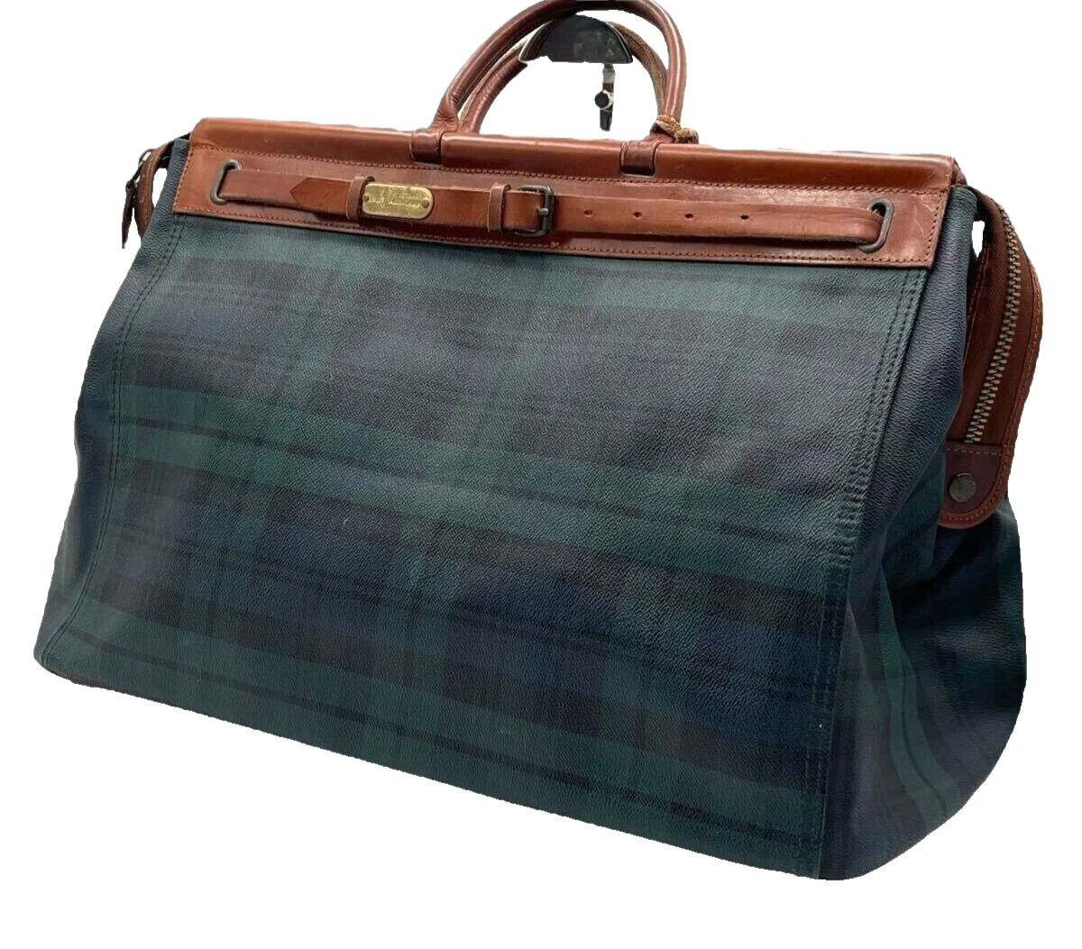 【希少】【〜3/15迄】POLO RALPH LAUREN ドクターズバッグ Auth POLO Ralph Lauren Boston Bag Doctor's Bag PVC Green W17.1×H13