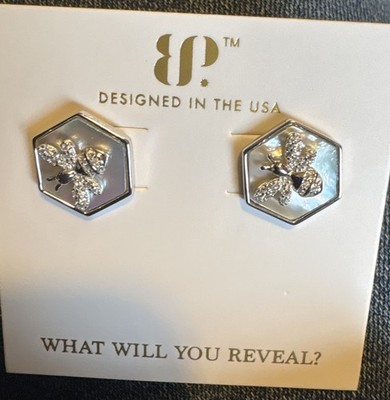 Bomb Party Sterling Club Honey Spark Bee Stud Earrings