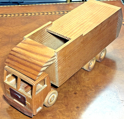 1990 Peterbilt Garbage Dump Truck Trucker Wood Wooden Model: T231 RARE & SIGNED