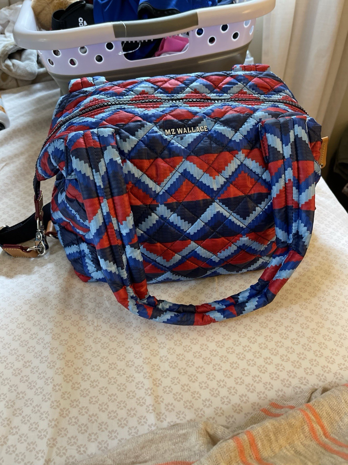 MZ Wallace Medium Sutton Deluxe Quilted Nylon Duffle Crossbody Bag