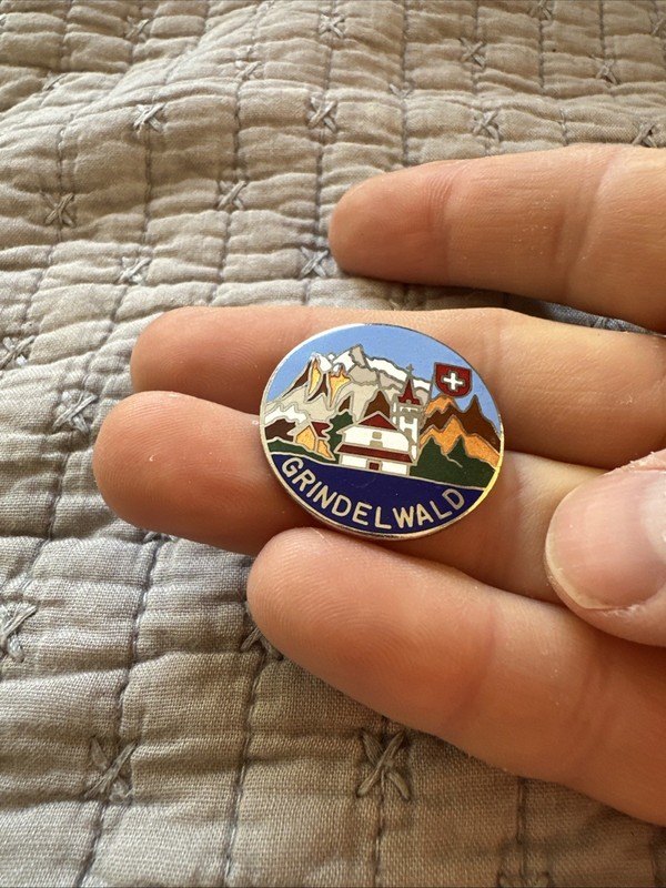 Grindelwald Vintage Travel Souvenir Enamel Pin Badge