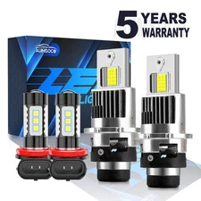 D2S H11 LED Headlight High and Low Fog Light Bulbs For Infiniti QX70 2014 - 2019