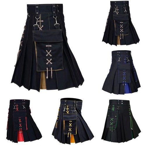Heiß Mode Männerrock Schottisch Festival Frühling Kilts Leichte Dehnung - Bild 6 von 36