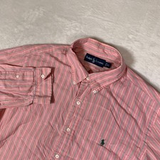 Ralph Lauren Shirt Mens XL Pink Stripe Long Sleeve Button Down Casual