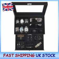 Watch Jewellery Box Organiser Watch Case Sunglasses Storage Display Case