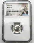 1958-P Roosevelt Silver Dime 10C NGC MS66 FT Full Torch 90% GEM US Coin! BM1