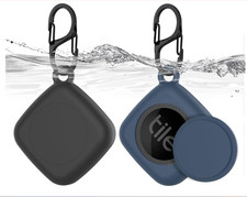 Waterproof Silicone Case for Life360 Tile Tracker 2 Pack - Black Blue