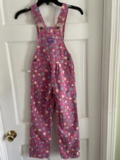 OshKosh Girls Size 6X Pink Corduroy Vintage Vestbak Overalls 1990s USA