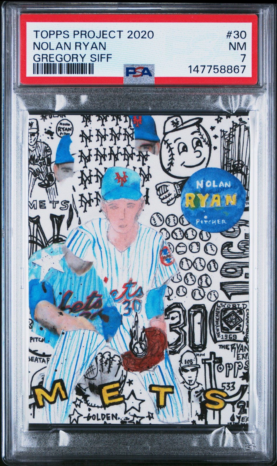 2020 TOPPS PROJECT 2020 #30 GREGORY SIFF/NOLAN RYAN PSA 7