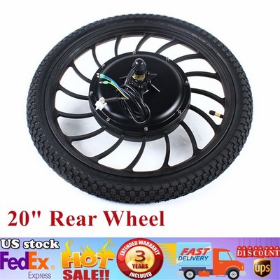 20'' E-Bike Rear Wheel Motor,Electric Bicycle Conversion Kit +7-speed Freewheel