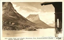 Glacier Park Little Chief Citadel Mountains from Going-to-the-Sun Chalets RPPC