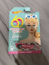 HOT WHEELS BARBIE 60 INSPIRING GIRLS SINCE 1959.  14 PINK CORVETTE STINGRAY
