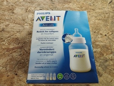 Philips Avent 2x Babyflasche Breiflasche 260ml + 3 Anti-Colic Sauger 1m+