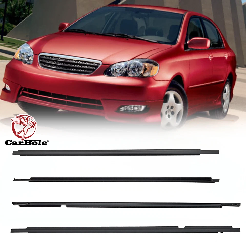 4 piezas para Toyota Corolla 2003-2008 tiras climáticas molduras de ventana cinturón de sellado Foto 3 de 4