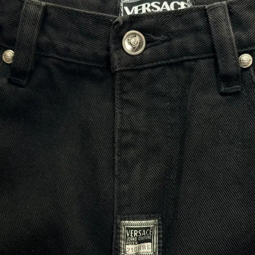 Versace Black Denim Pants Men 32/44 Stylish Button Detail thumbnail 7