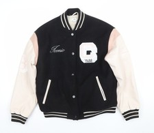 Schwarze College-Jacke M&auml;dchen UK-Gr&ouml;&szlig;e 11&ndash;12 Jahre River Island
