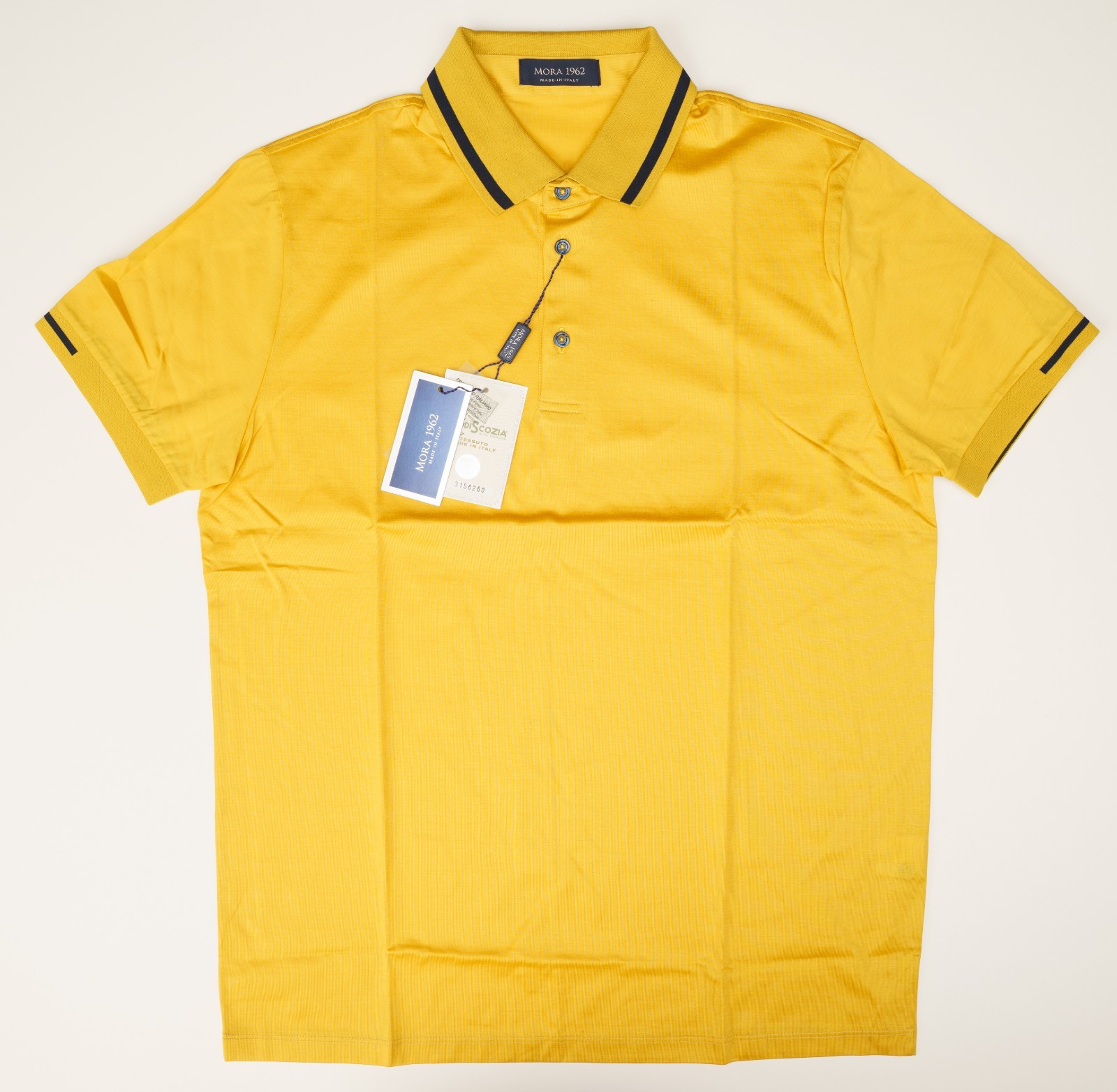 MORA 1962 Italy Solid Gold Polo Shirt Lightweight Jersey Cotton Regular Fit M