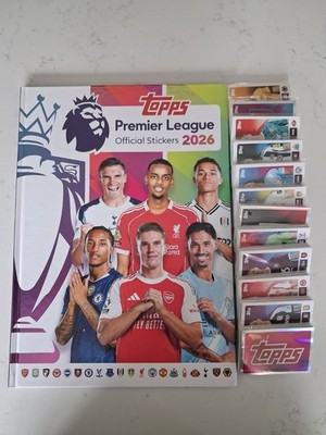 Topps Premier League 2026 Full Sticker Set 561 lose Sticker + Hardcover Album