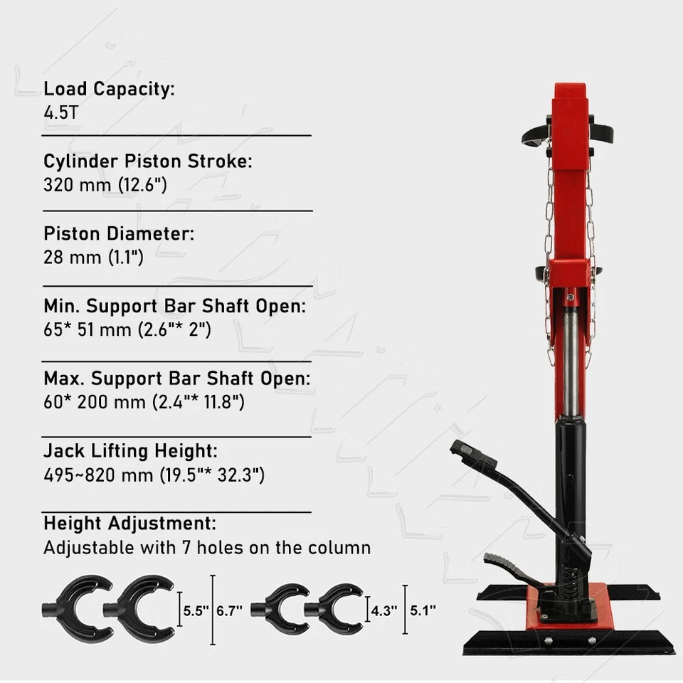 4.5T Hydraulic Auto Coil Strut Spring Compressor 6600lbs Adjustable Height AU - image 4 of 4