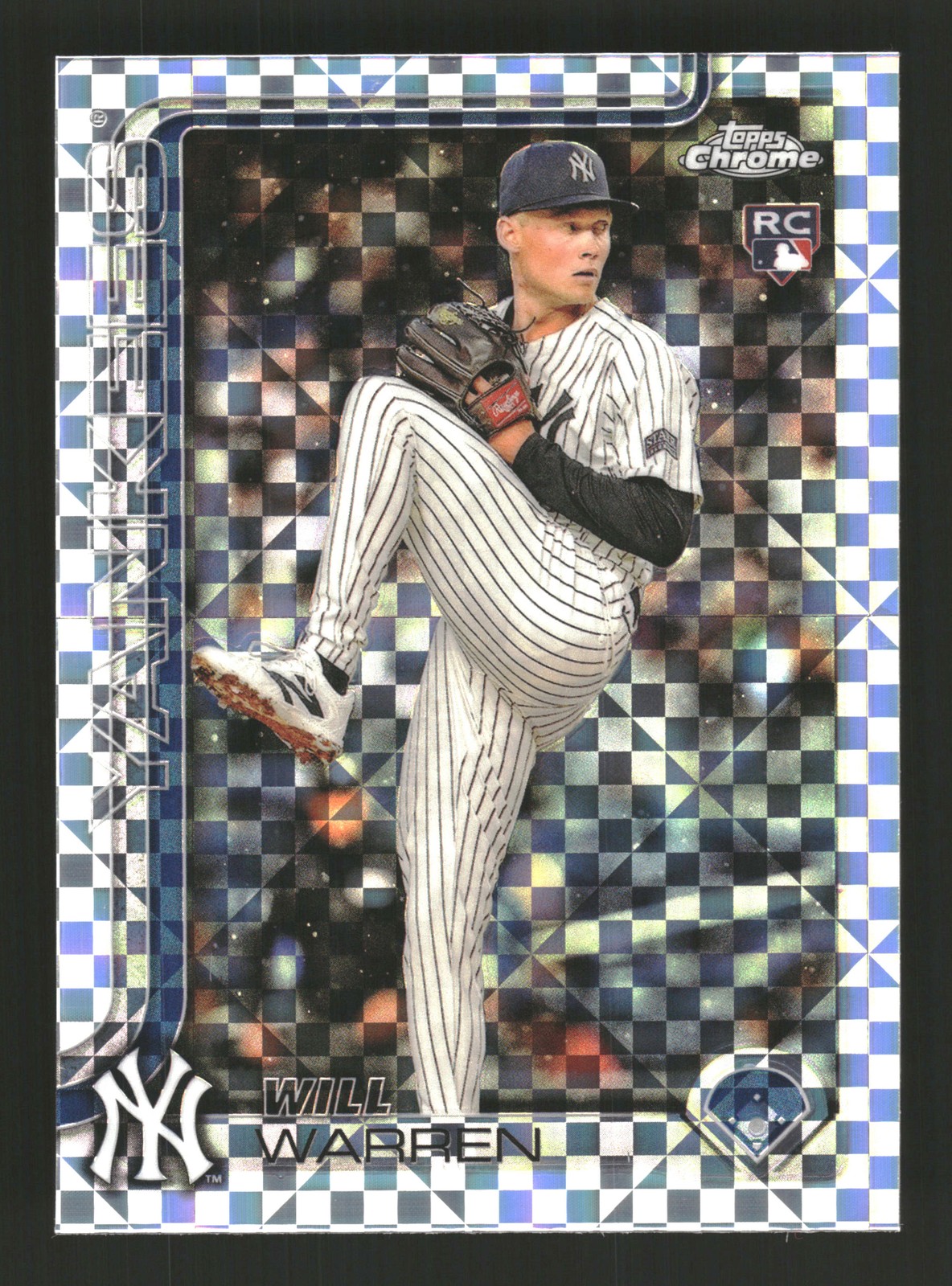 Will Warren 2025 Topps Chrome #81 X-Fractors New York Yankees