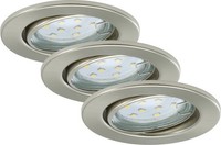 Briloner Led-Einbauleuchten GU10 Set 3 Flg 3 X 3W, 250Lm Nickel-Matt