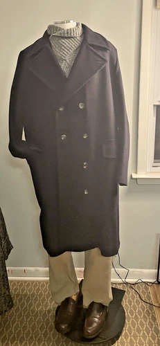 Private White VC Navy Double Breasted Admiral's Great Coat Size 8 (2XL/3XL) - product listing photo