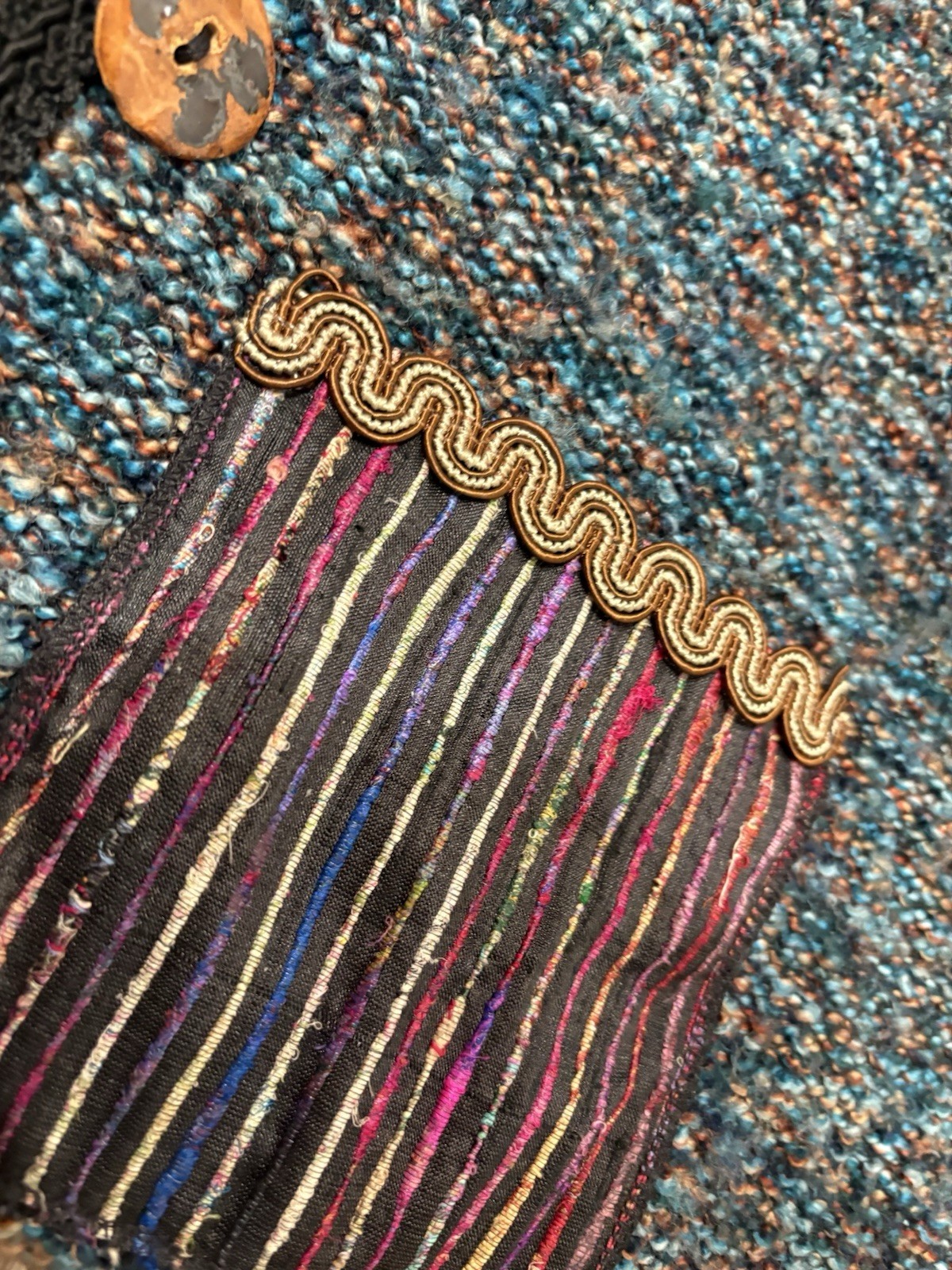 Lee Andersen Patchwork Knit Jacket Cardigan Boho … - image 4