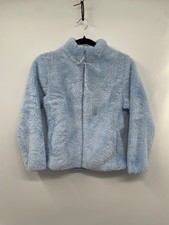NWT UNIQLO Kids Fluffy Yarn Fleece Jacket Blue Size 11  12 Full Zip Warm