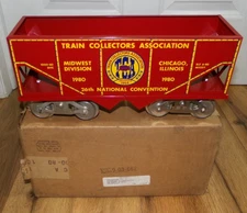 McCoy 1980 26th TCA Midwest Division Chicago Tin Plate Hopper Wide Gauge in Box